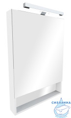 Шкаф-зеркало Roca Gap 80 со светильником, белый матовый