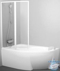 Шторка для ванны Ravak VSK2 Rosa 95 профиль белый, стекло прозрачное, левая