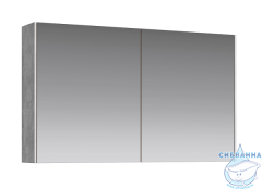 Зеркальный шкаф Aqwella Mobi 100 см бетон светлый