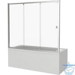 Шторка для ванны Bas Screen WTW-170-C-CH профиль хром, стекло прозрачное