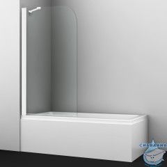 Шторка для ванны Wasserkraft Leine 35P01-80WHITE Fixed 80x140 профиль белый, стекло прозрачное